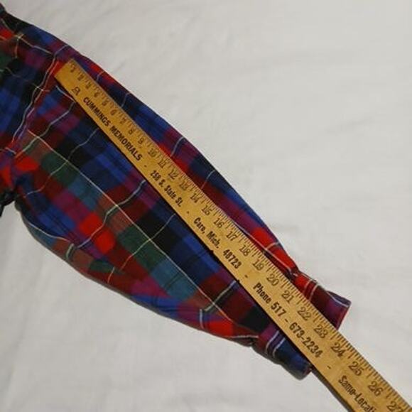 VTG Natural Choice Men's Flannel Shirt 2XL100% Cotton Red/Green/Blue Button-Down - Picture 10 of 12